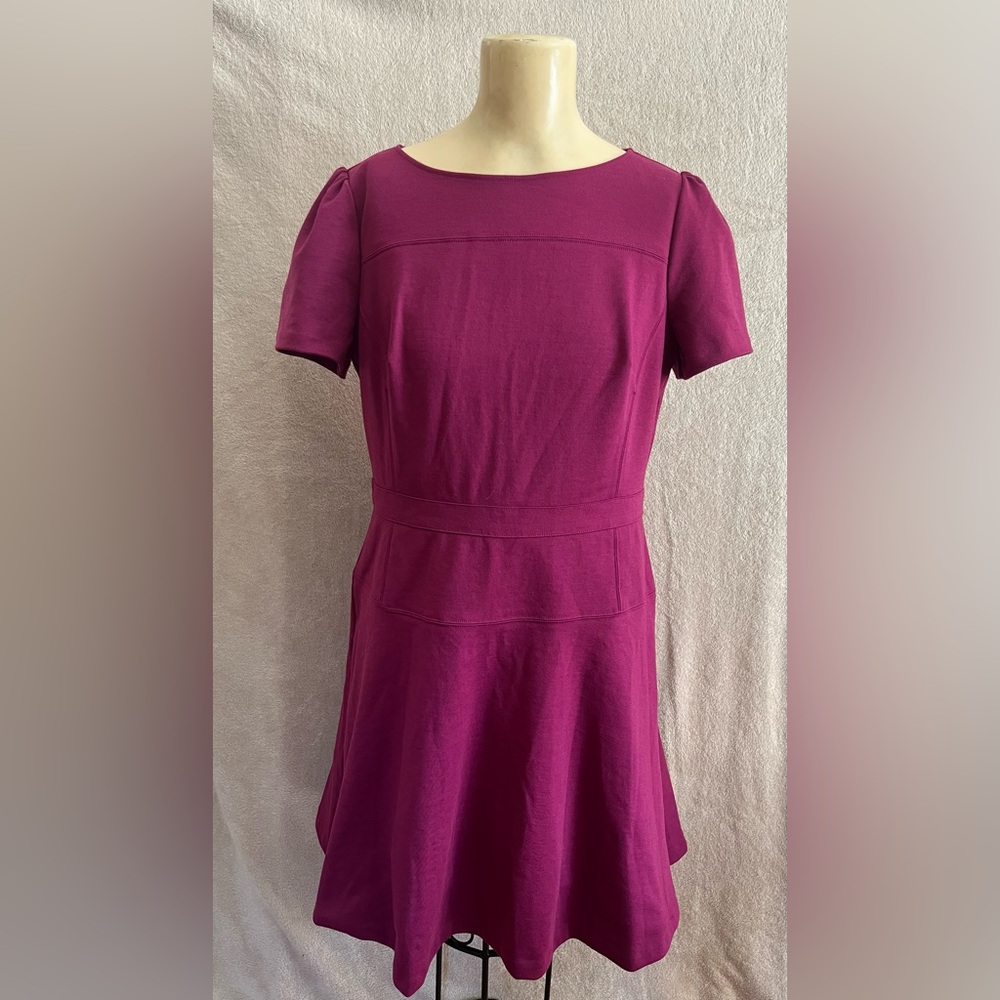 LOFT magenta  A-line Midi Dress for Work